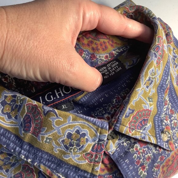 Vintage J.G. Hook Paisley Button-Up – Women’s XL – 100% Cotton Long Sleeve - Picture 7 of 11